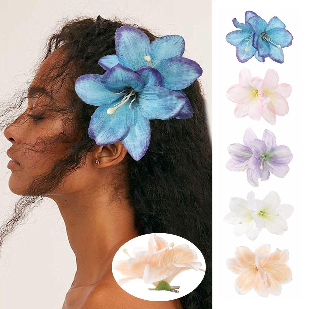 Multicolor Lily Flower Hair Clip Bohemian Style Hawaii Headdress  Fashion Accessory