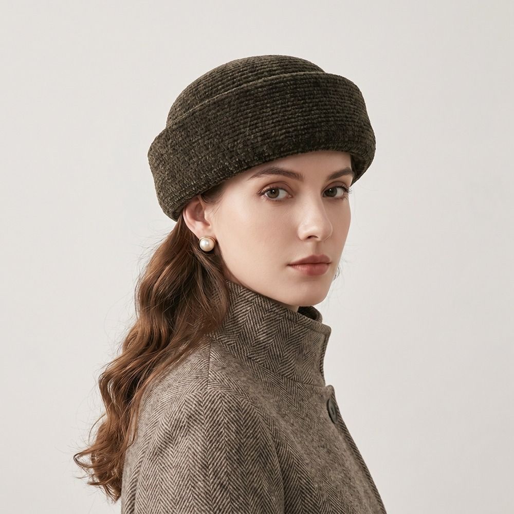 French Style Chenille Pillbox Hat Fedoras Fedora Hat Vintage Medicine Box Hat Wedding Party