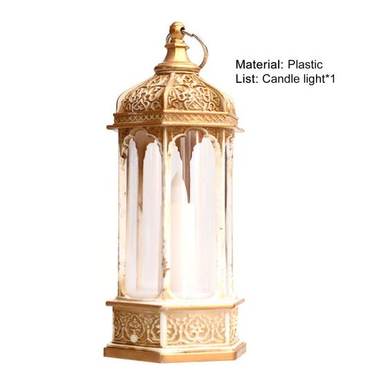 Wind Lantern Six Corners Beautiful Lighting Vintage Christmas LED Candle Lantern Courtyard Decoration