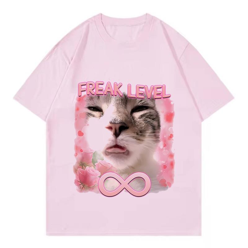 Funny Meme Cat Face Graphic Tshirts Unisex Women Casual Vintage T Shirts Unisexs Oversized Tshirts Cats Lovers Gifts Tops