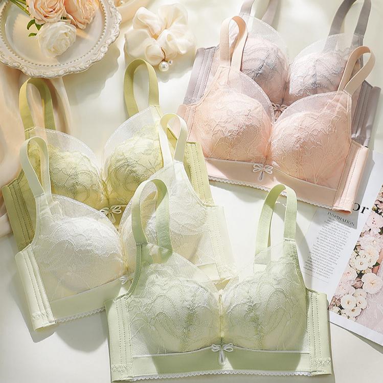 Gathering Bra for Women Lightweight and Breathable Lace Adjustable Bra Sexy Push Up Bra