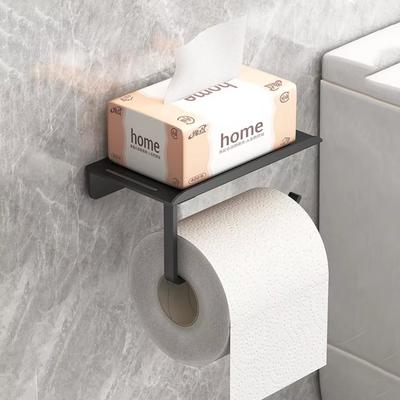No Punching Toilet Paper Roll Holder Self Adhesive Plastic Bathroom Tissue Paper Holder Easy Installation Wall Mounted