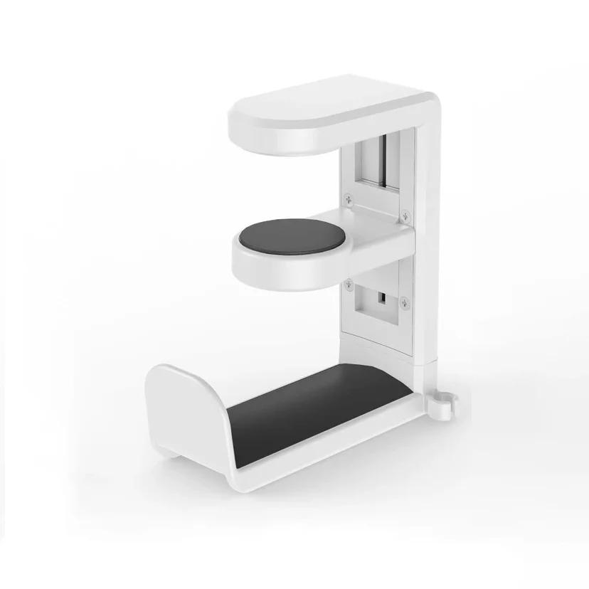 

Вращающийся на 360 градусов настольный контроллер, подставка для наушников 2 в 1, крепление для геймпада, без сверления, крючок для наушников под стол, органайзер для хранения