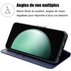 Coque de protection - BOOLING - pour Samsung Galaxy S23 FE - Bleu Marine - Effet cuir - Fentes à cartes