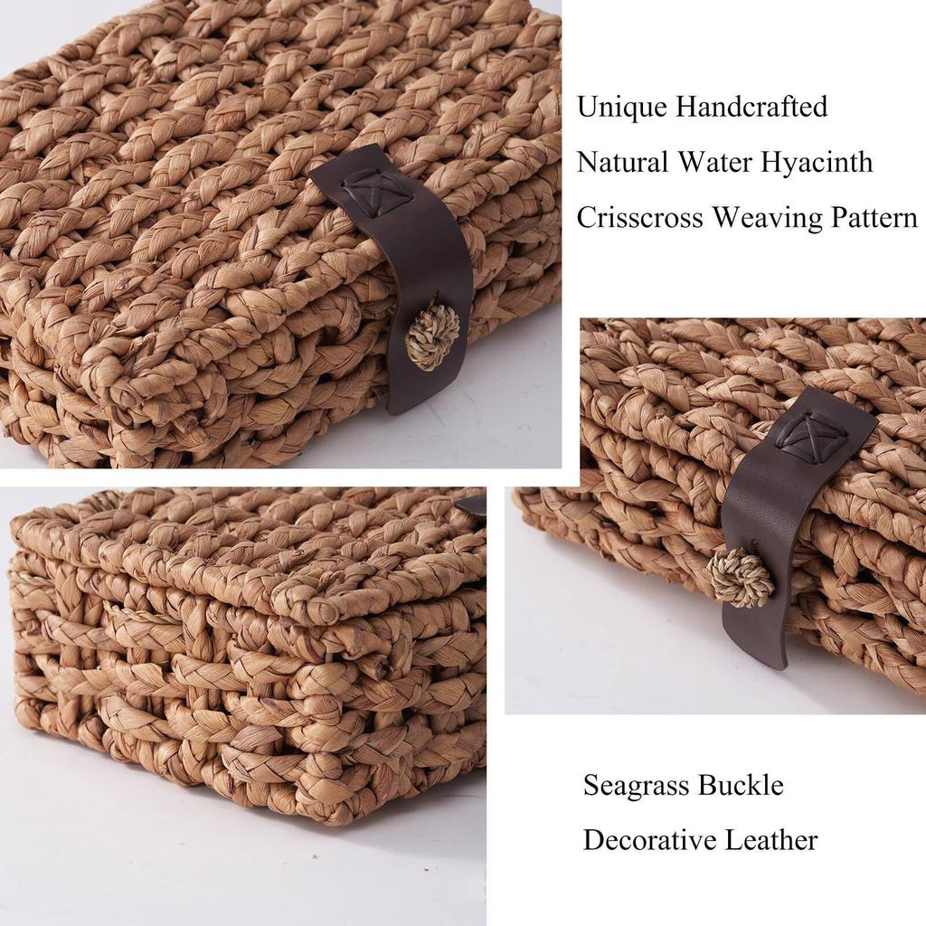 Skillfully Constructed Lidded Box Manual Plant Fiber Supervisor For Living Area Bedroom Shelf Arrangement