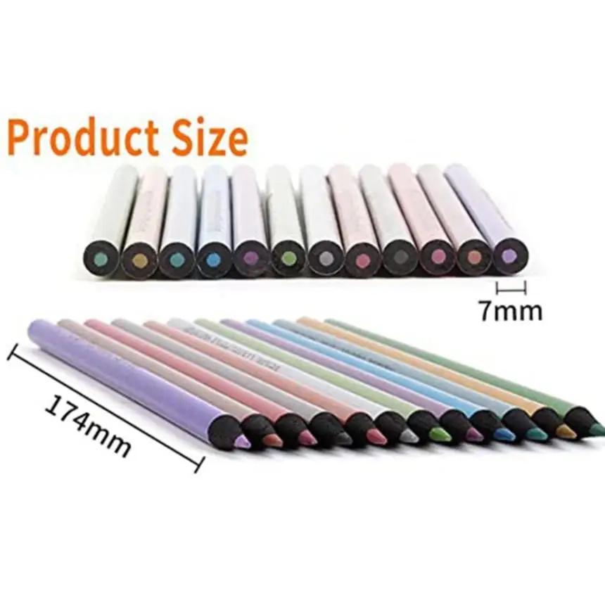 12 STÜCKE Metallfarbmarker Farbstift Fluoreszierende Füllung Zeichnung Kunststift Schwarz Holzfarbe Blei Graffiti Diy Ledger