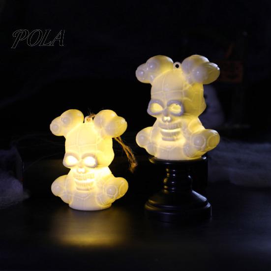 Gothic Home Ornament Halloween Skull Night Light, LED Skeleton Decorative Candle Light for Lantern Haunted House, Spooky Party Tabletop Decor,