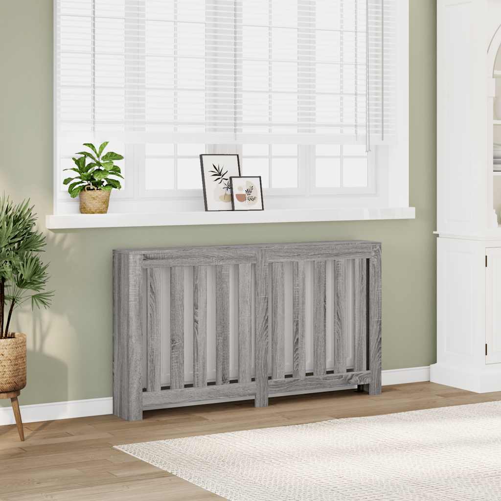 Radiator Cover Gray Sonoma 149 x 20 x 82 cm Wood Based Material