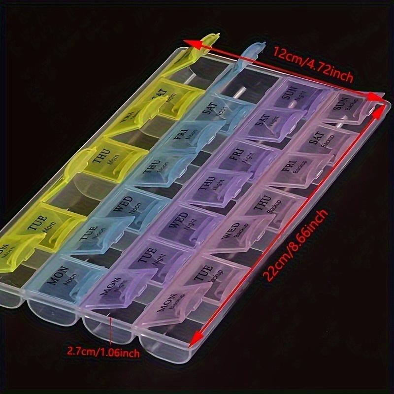 1PC 4 Row 28 Squares Pillbox Storage Box for Pills Portable Weekly 7 Days Medication Case Pill Container Organizer Plastic Box