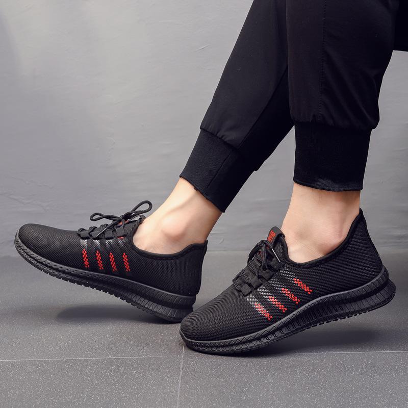 Sneakers men's new running shoes non-slip hollow breathable mesh shoes casual running Korean version trendy student sports men