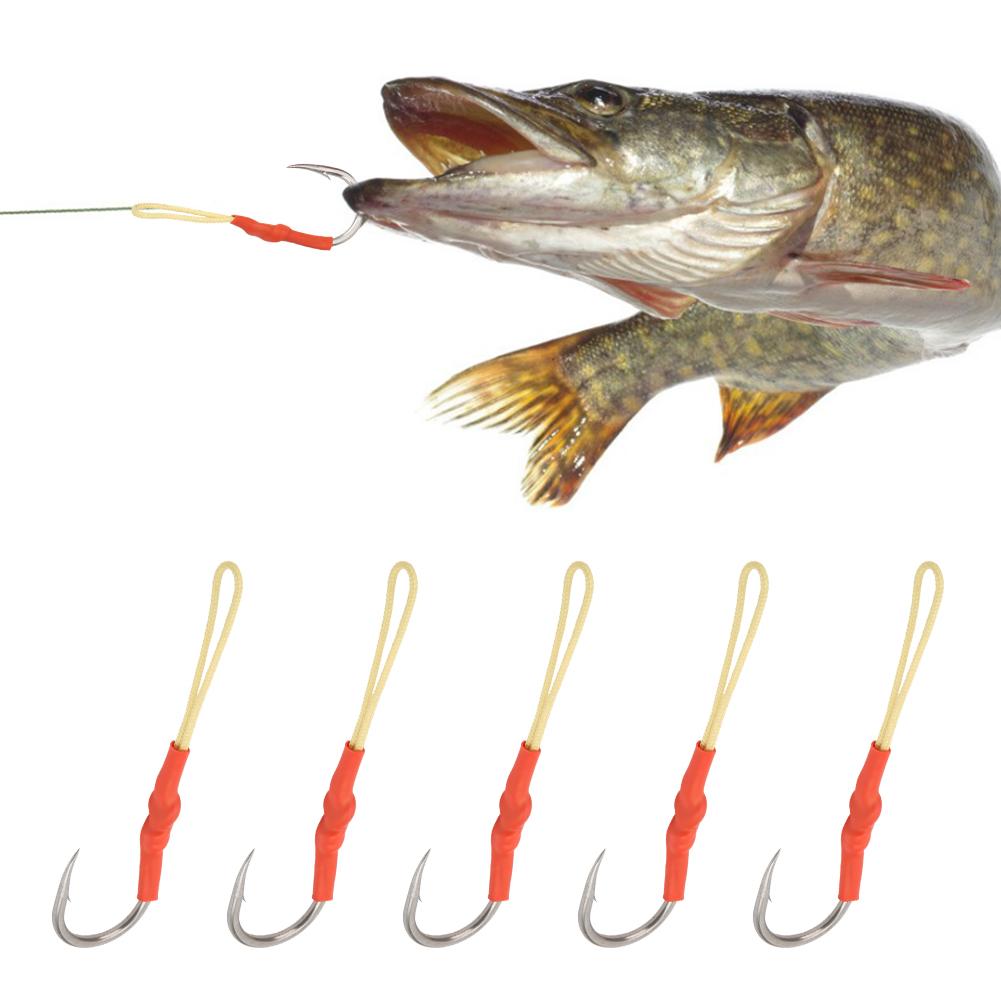 5Pcs Stainless Steel Strength Sharp Fish Hooks with Barb Lure Bait Sea Fishing Tackle Seawater Corrosion Resistance9 0#