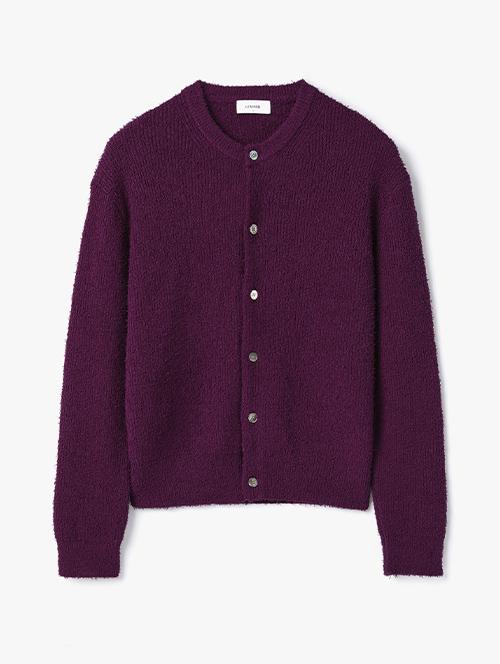 Leumadeu Rough Yarn Round Cardigan - Purple