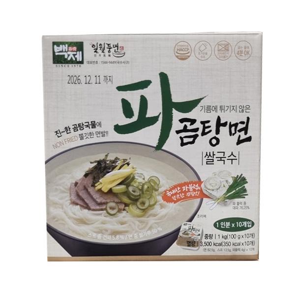 Baekje Green Onion Beef Bone Soup Rice Noodles 100g x 10 Packs