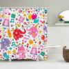 Cute Cat Shower Curtain Lovely Cartoon Funny Colorful Animal Pattern for Pet Kids Girls Fabric Bathroom Decor Curtains with Hook