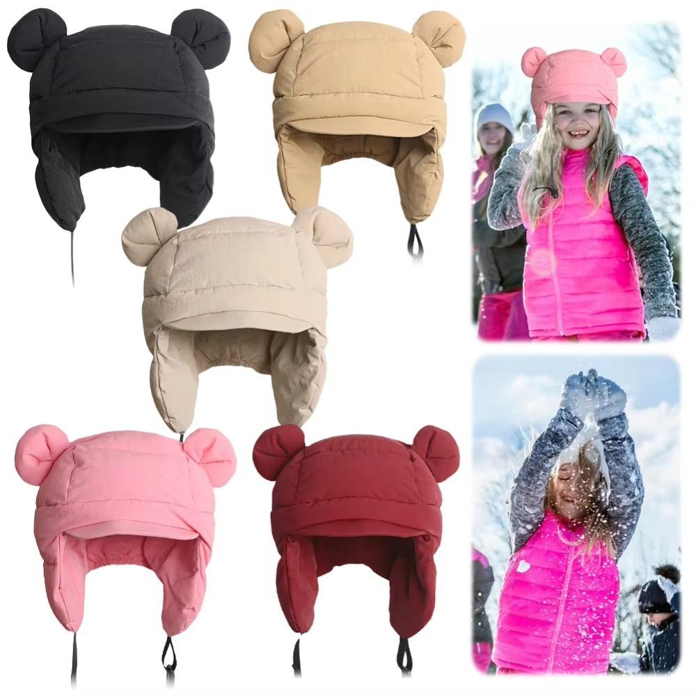 

Warm Ski Hat Ear-flapped Winter Cap Cold Proof Down Cotton Hat Women хакі