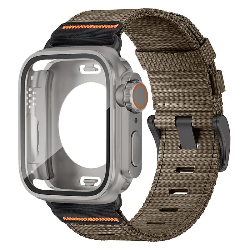Waterpoor Protector Case+Nylon Band For Apple Watch 11 10 9 8 7 6 SE3 5 4 For Iwatch 46mm 42mm 45 44 41 40mm Scratch Resistant