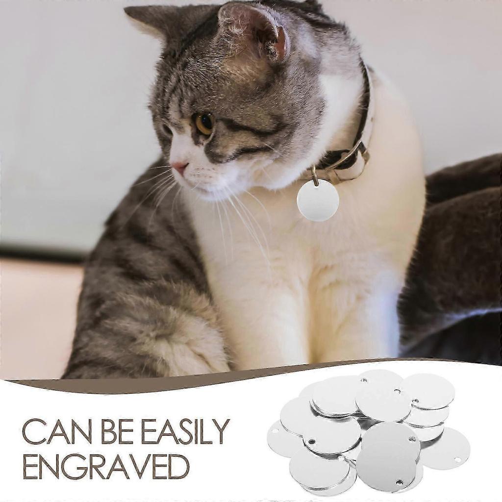 25Pcs DIY Engraving Aluminum Dog Tags Round Blank