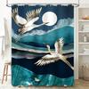 ZHL22Exquisite Crane Flight Shower Curtain Set Modern Bathroom Decor in Teal Blue Fabric for Home Decoration Ready to Ship f2Ol%