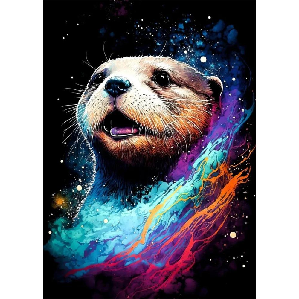 Pop Art Colorful Neon Animals DJ Music Poster Aesthetic Capybara Cat Dog Panda Rabbit Canvas Print Wall Art Mural Room Decor