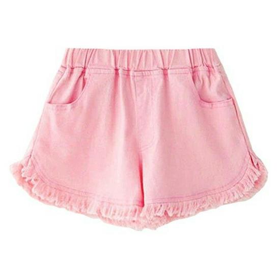 Girls' Summer Denim Shorts - Versatile, Loose-Fit, Mid to Big Kids Three-Quarter Pants