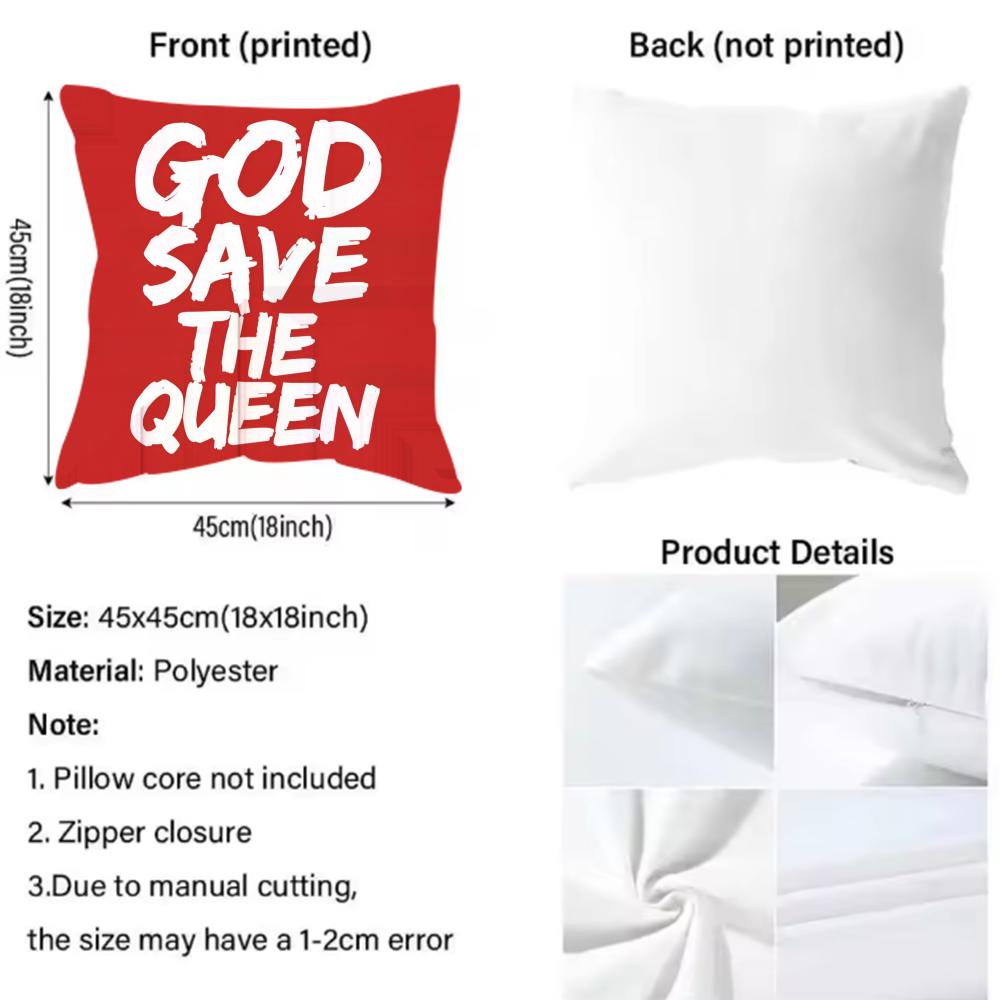 S-Save the Q-Queen Fashion Cushion Cover Pattern Printed Pillowcase for Living Room Sofa Cushion Cover & Bedroom Decor
