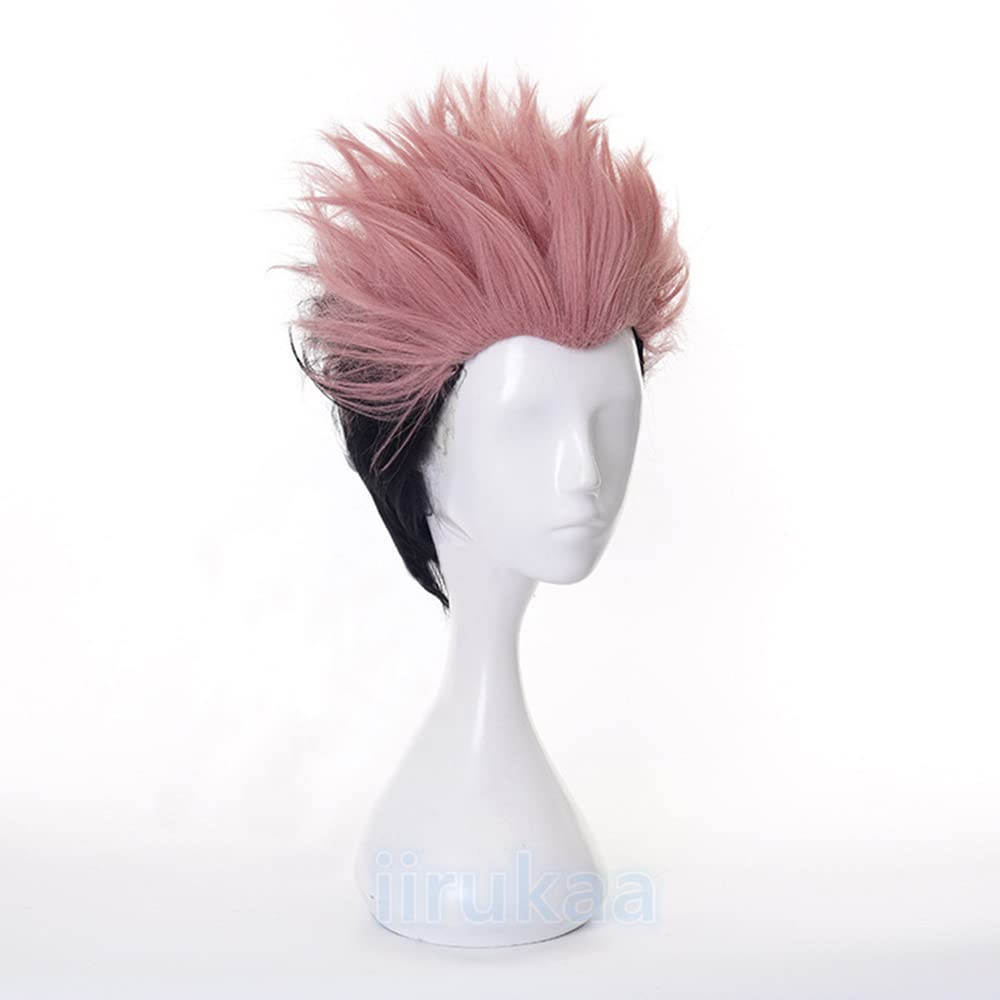 iirukaa Jujutsu Kaisen Sukuuna Ryomen Sukuna Wig Anime Cosplay Heat Resistant Wig Costume Photoshoot Event Accessories Cosplay Halloween Disguise