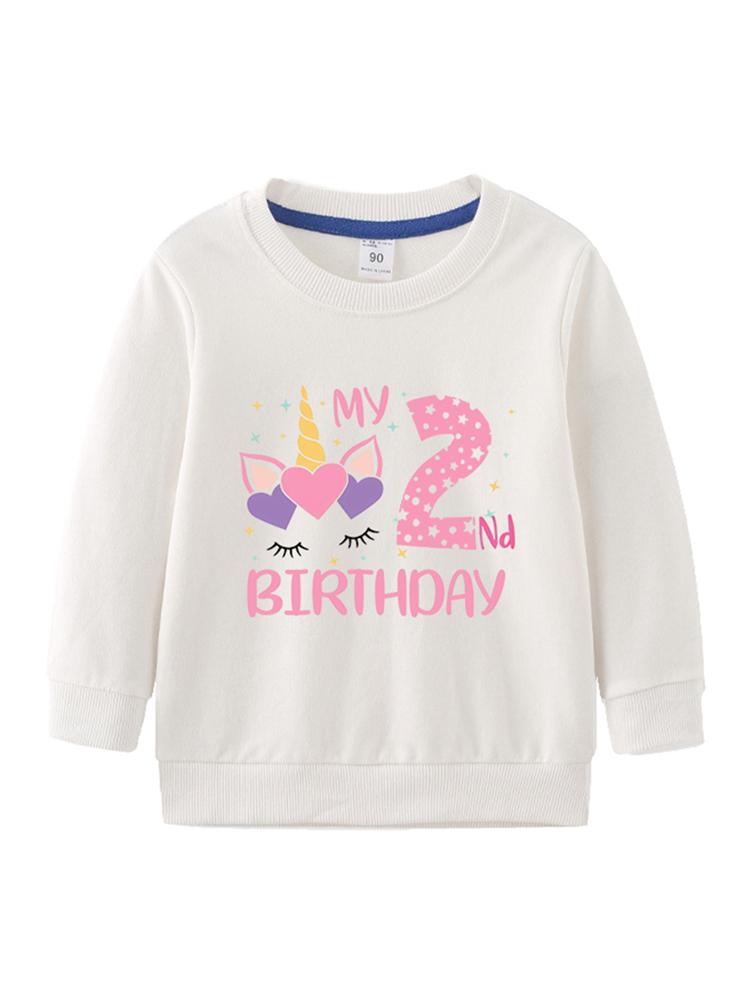 

Детский повседневный пуловер с принтом цифр на день рождения, От 1 до 8 лет, толстовка с круглым вырезом для мальчиков и девочек, весенне-осенняя рубашка с длинными рукавами