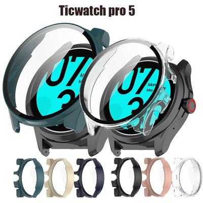 Glasschale für Ticwatch Pro 5 Hart-PC-Schale Vollabdeckung Displayschutz Smartwatch Schutz-Bumper-Hüllen Tic Watch Pro5