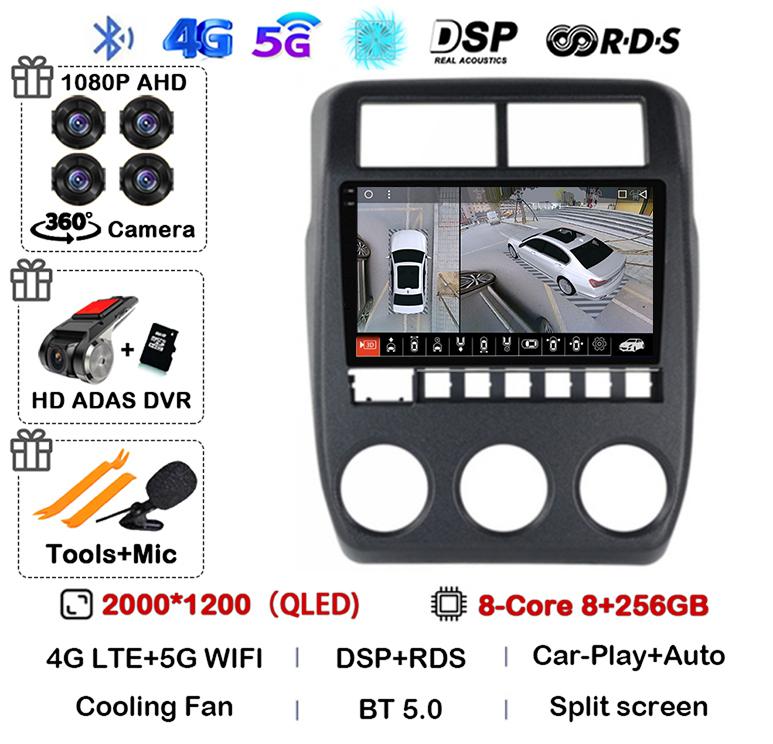 Android 14 Wireless Carplay+Auto WIFI+4G Car Radio For LADA NIVA 2022 Multimedia Stereo Video Player GPS Navigation 360 Camera