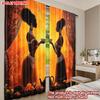 Stampa piana 2D 2 pezzi Tende per Feste Festa Africana Tende in Poliestere Stampate Digitalmente Decorazione Murale Festiva Da usare per Stanza parete della camera da letto