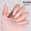 High-End Classic Nude Cat Eye Press-On Almond Shape Nails, Medium Short, Extra Flashy, Set of 30.