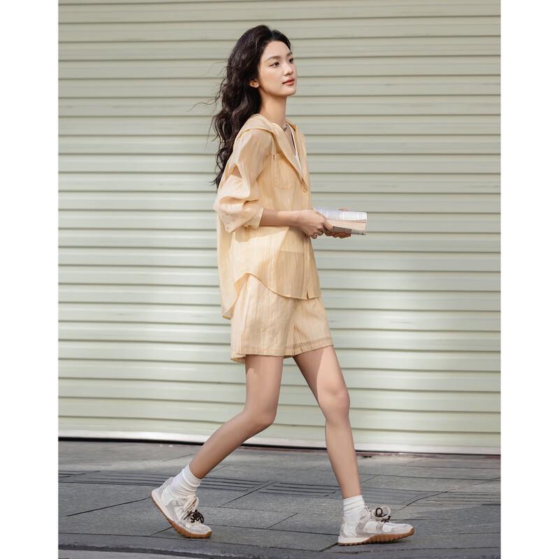 Demana Lightweight Lyocell Hooded Shirt & Shorts Set