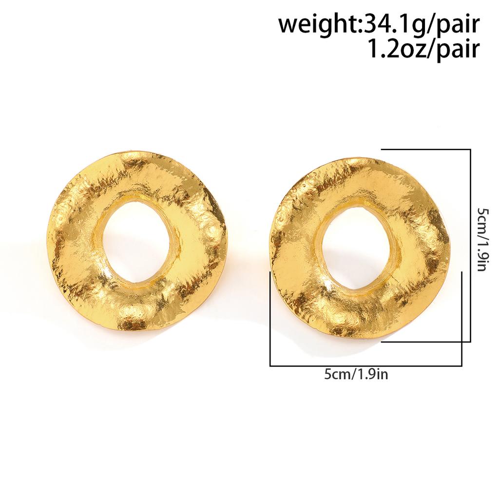 IngeSight.Z Vintage Irregular Metal Chunky Circle Hoop Earrings for Women Punk Gold Color Geometric Loop Earrings Party Jewelry