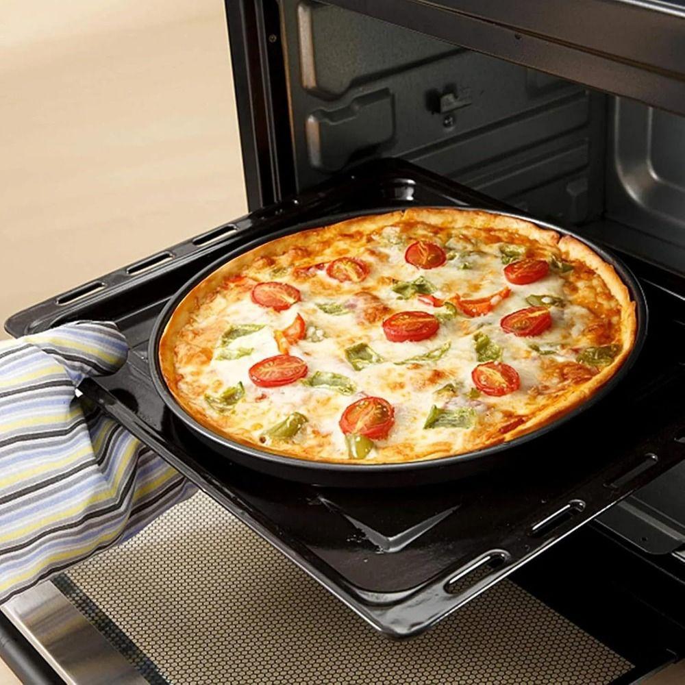 3Pcs/Set Easy Demoulding Pizza Mould Carbon Steel Pizza Oven Tray Shallow Round Pizza Plate Oven