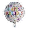 50Pcs/lot 18inch English Happy Birthday Aluminum Foil Balloon Round Helium Balloon Kids Birthday party decoration Air Golobs