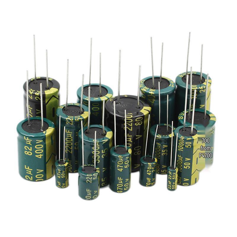 Hochfrequenz-Aluminium-Elektrolytkondensator mit Durchgangsbohrung, 10V-100V, 10uF-2200uF