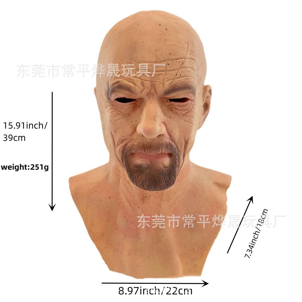 Halloween New Arrivals: Latex Granny Mask Headgear Old woman, bald man, mask