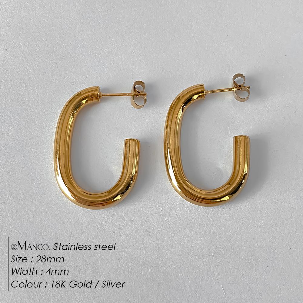 eManco Fashion Gold Size Circle Earrings Women's Jewelry Accessories Classic Stainless Steel Earrings Wholesale