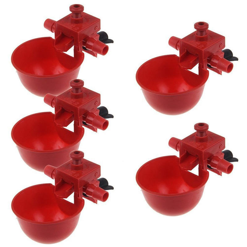 Chicken Drinker Drinking Cups for Chickens Red Quail Chicken Waterer Bowl Automatic Poultry Coop Feeder Water Drinking Cups