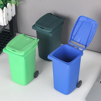 Şık Çok Fonksiyonlu Mini Masaüstü Çöp Kovası, Kalemlik ve Saklama Kovası