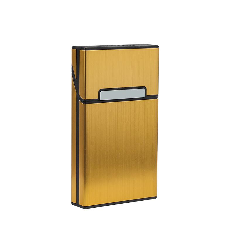 Korean Style Aluminum Alloy Cigarette Case, Holds 20 Regular or Slim Sticks, Magnetic Flip-Top, Unisex Design