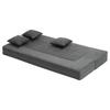 Folding Sofa Bed 3-in-1 Foldable Couch Bed with 3 Pillows Dark Grey Twin