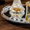 KX4B Glass Incenses Holder Set Arabic Decors Mirrored Serving Tray Storage Jar Meditations Tool For Ramadans Celebration