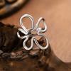 Thumb Ring Irregular Hollow Flower Shape Adjustable Opening Design Finger Ring Stainless Steel Finger Band Versatile Jewelry Gift