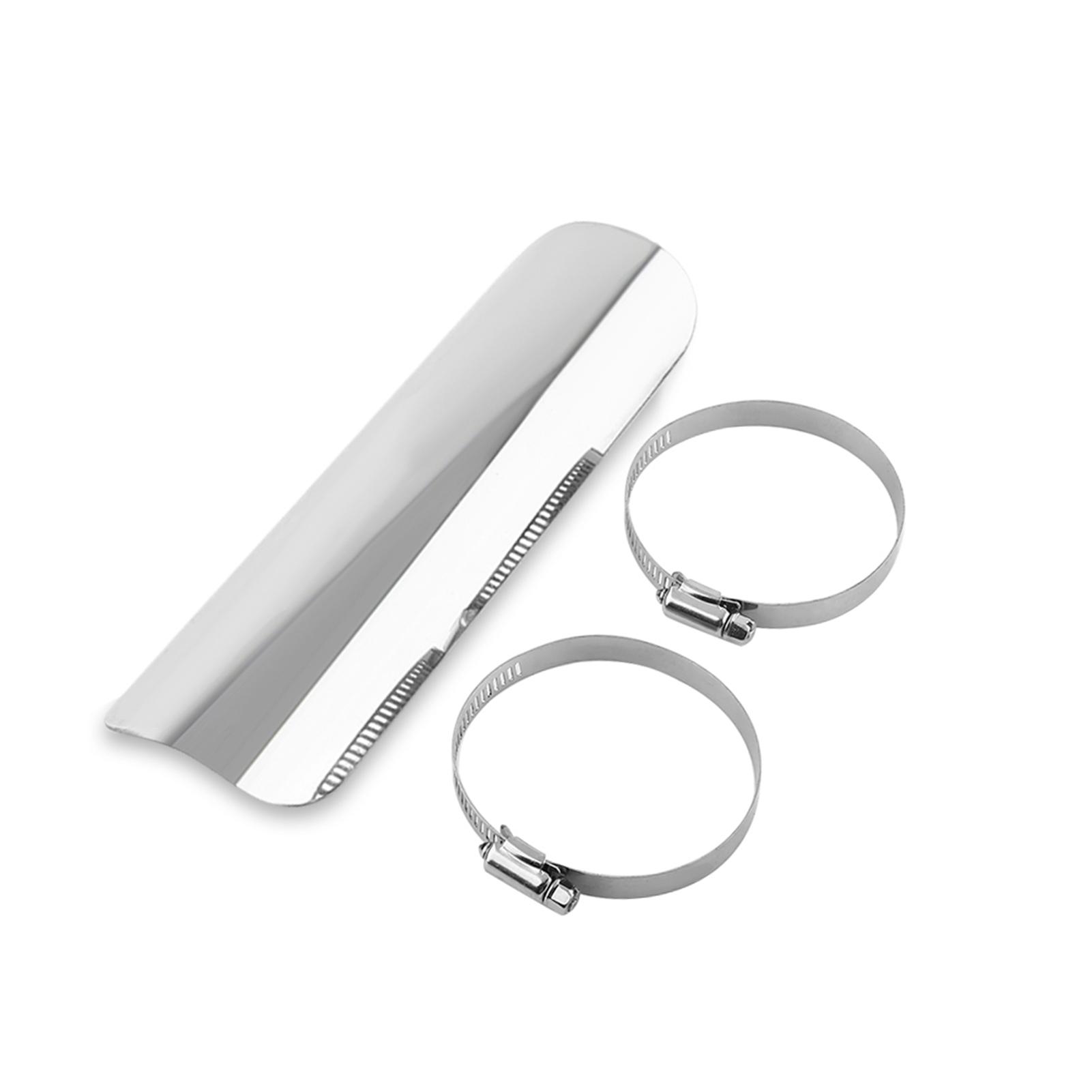 

Universal Motorcycle Exhaust Pipe Heat shield Muffler Staight Cover серебряный