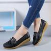 Autumn mother shoes single shoes women's flat bottom women's Doudou shoes genuine leather flat heel soft sole leather shoes large size women's shoes