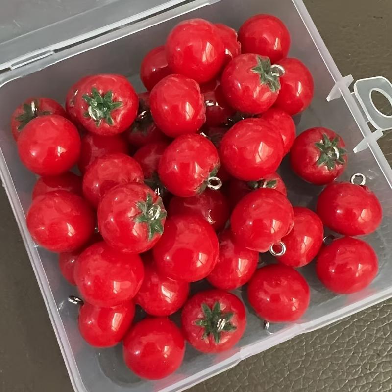 Resin Mini Fake Fruit Pendants 5Pcs Realistic Simulation Ornaments for DIY Greeting Card Decor Craft Making Supplies