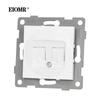 EIOMR EU Standard Wall Power Sockets White Crystal Glass Panel 16A Usb TV RJ45 Wall Switch Usb Outlets Module DIY for Round Box