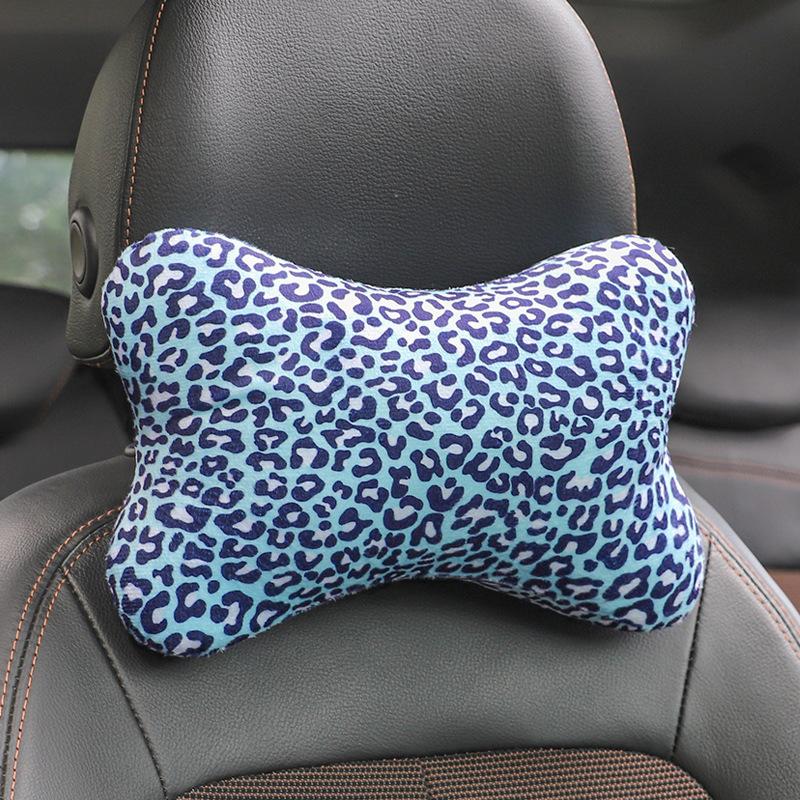 Leopard Print Car Headrest Neck Pillow Auto Seat Support Cushion Interior Decor