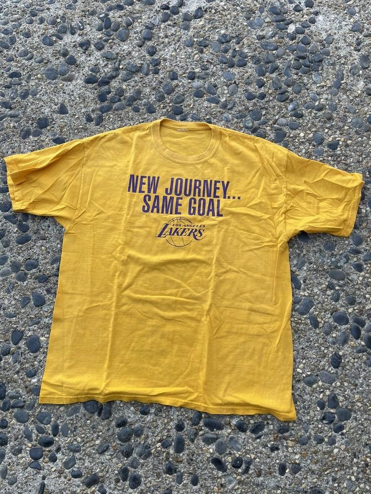 Лос-Анджелес Лейкерс Мужская XL Фиолетово-золотая Винтажная Y2K НБА Баскетбольная Унисекс Футболка XXXL